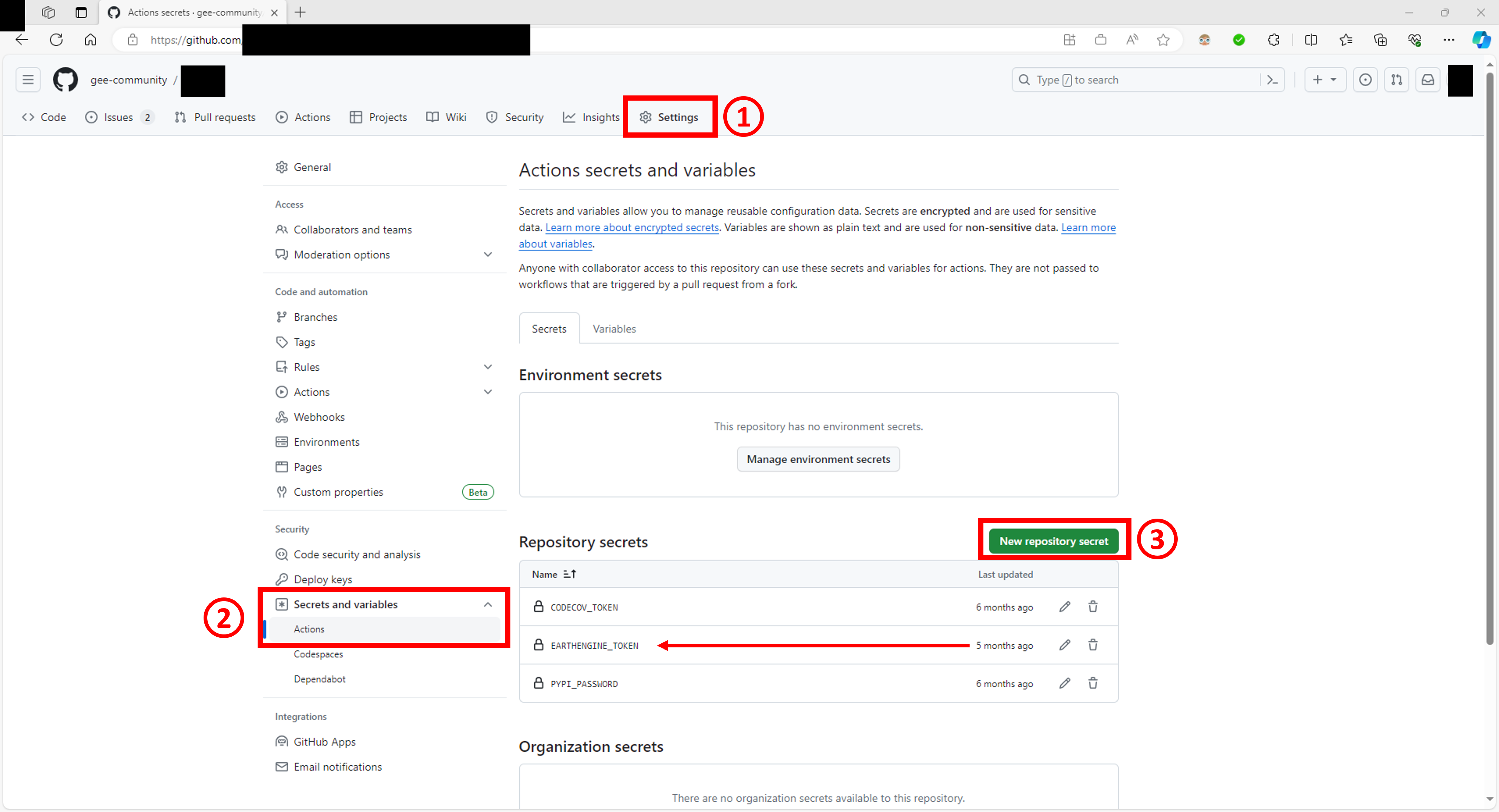 Github action environment variable setup